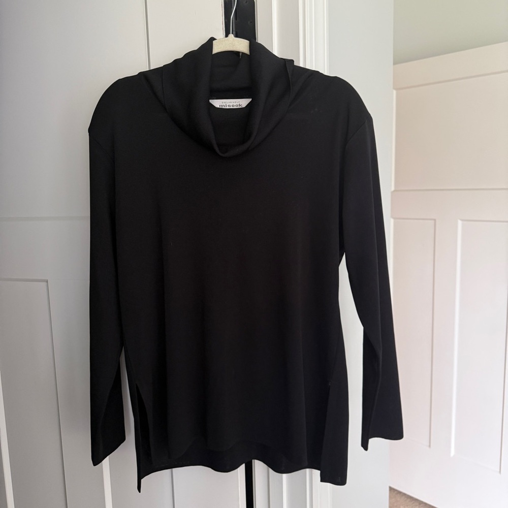 Exclusively‎ Misook Black Cowl Neck Sweater Long Sleeve Top